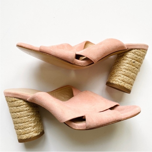 Club Monaco suede pink with braided jute heels NEW - Picture 4 of 4